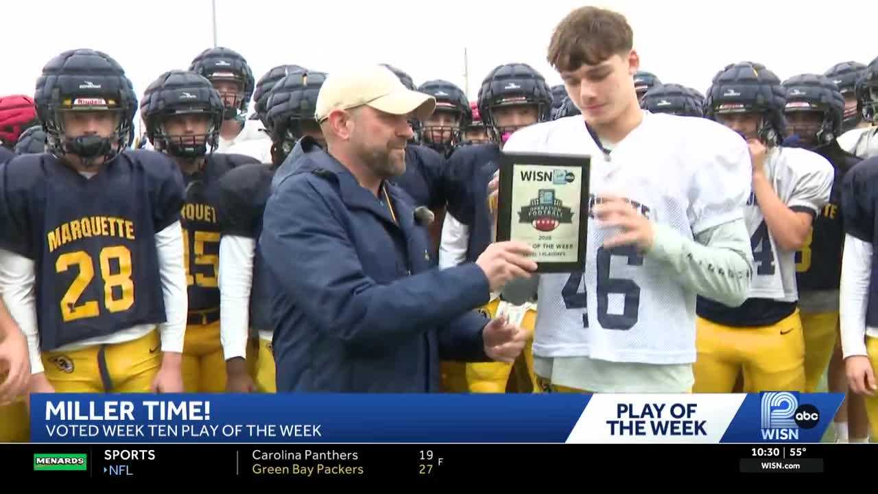 Marquette High School gets Play of the Week plaque for 'Miller Time' — Pewaukee Schools news